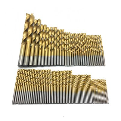 230PCS 3/64''- 1/2'' Imperial HSS Straight Shank TiN Coated Twist Drills in Metal Box