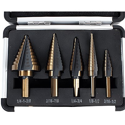4 PCS of 3/16 -  1-3/8 Coated Step Drill Set