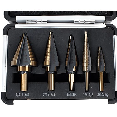 4 PCS of 3/16 - 1-3/8 Coated Step Drill Set