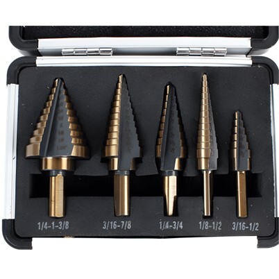 4 PCS of 3/16 -  1-3/8 Coated Step Drill Set