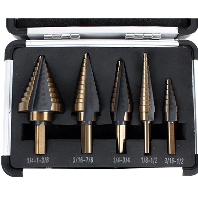 4 PCS of 3/16 - 1-3/8 Coated Step Drill Set