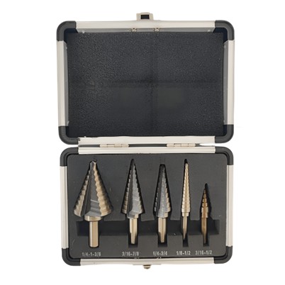 5Pcs Metal Working Heavy Duty Step Drill Set