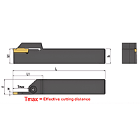 KGER200 Holder For Grooving, Turning, Parting off, Relief, Profile Machining Size 1x1"