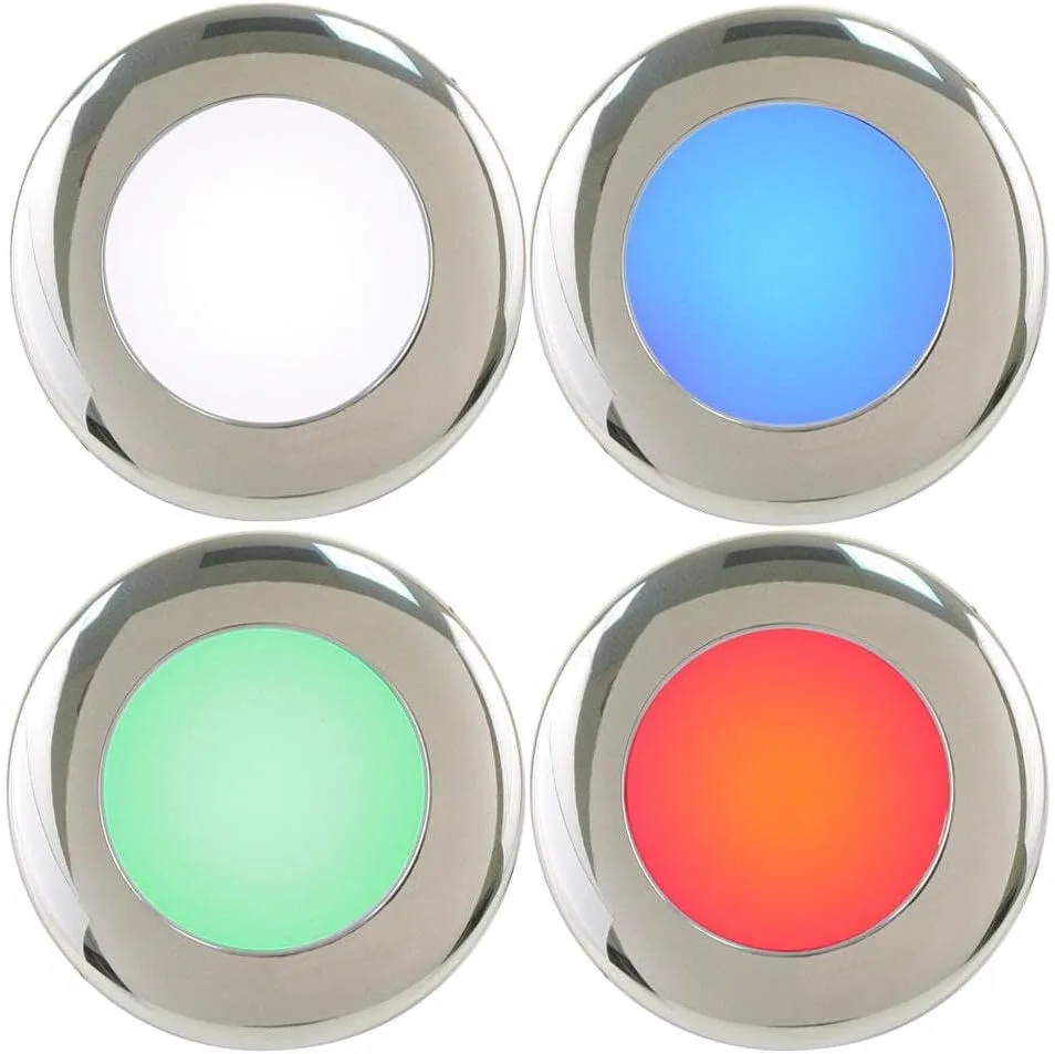Scandvik A2.5 4 Color Downlight w/SS Trim - 8-30V