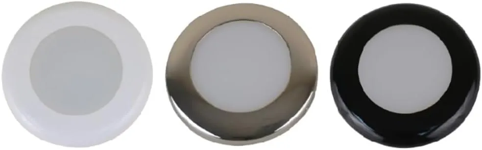 Scandvik A3C Downlight Kit - Cool White w/SS, White, & Black Trim Rings