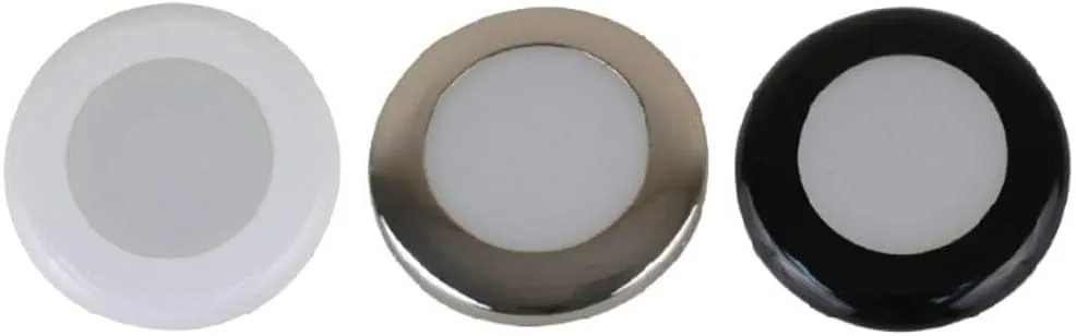 Scandvik A3C Downlight Kit - Warm White w/SS, White, & Black Trim Rings