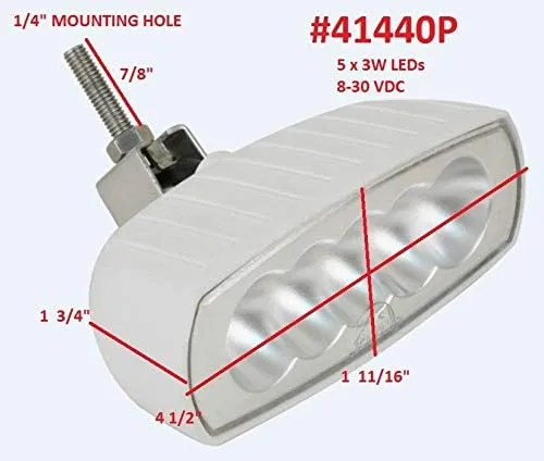 Scandvik Bracket Mount LED Spreader Light - White