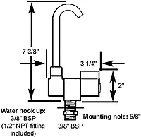 Scandvik Ceramic Family Tap w/Folding Spout - Chrome Finish
