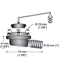 Scandvik Low Profile Drain Stopper - 1" Outlet