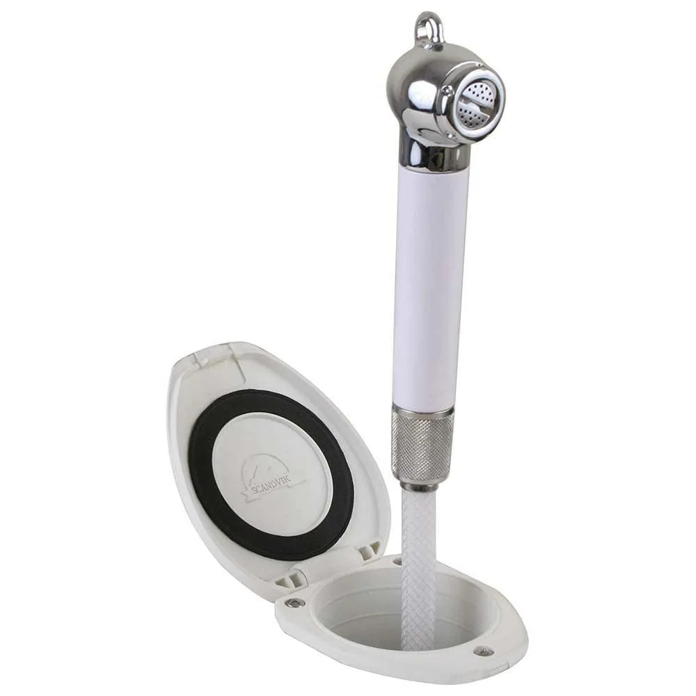 Scandvik Recessed Shower w/6' White Hose - Push-Button