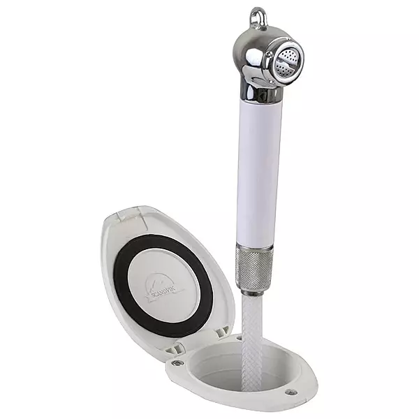 Scandvik Recessed Shower w/6' White Hose - Push-Button