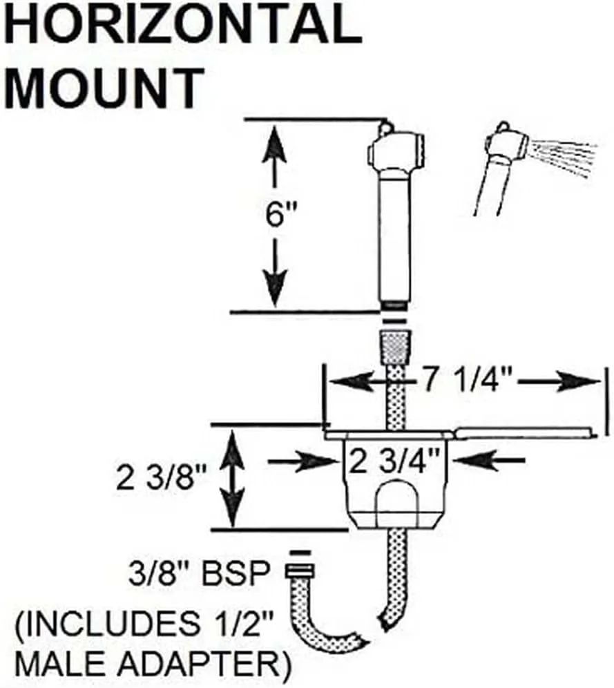 Scandvik Recessed Shower w/6' White Hose - Push-Button