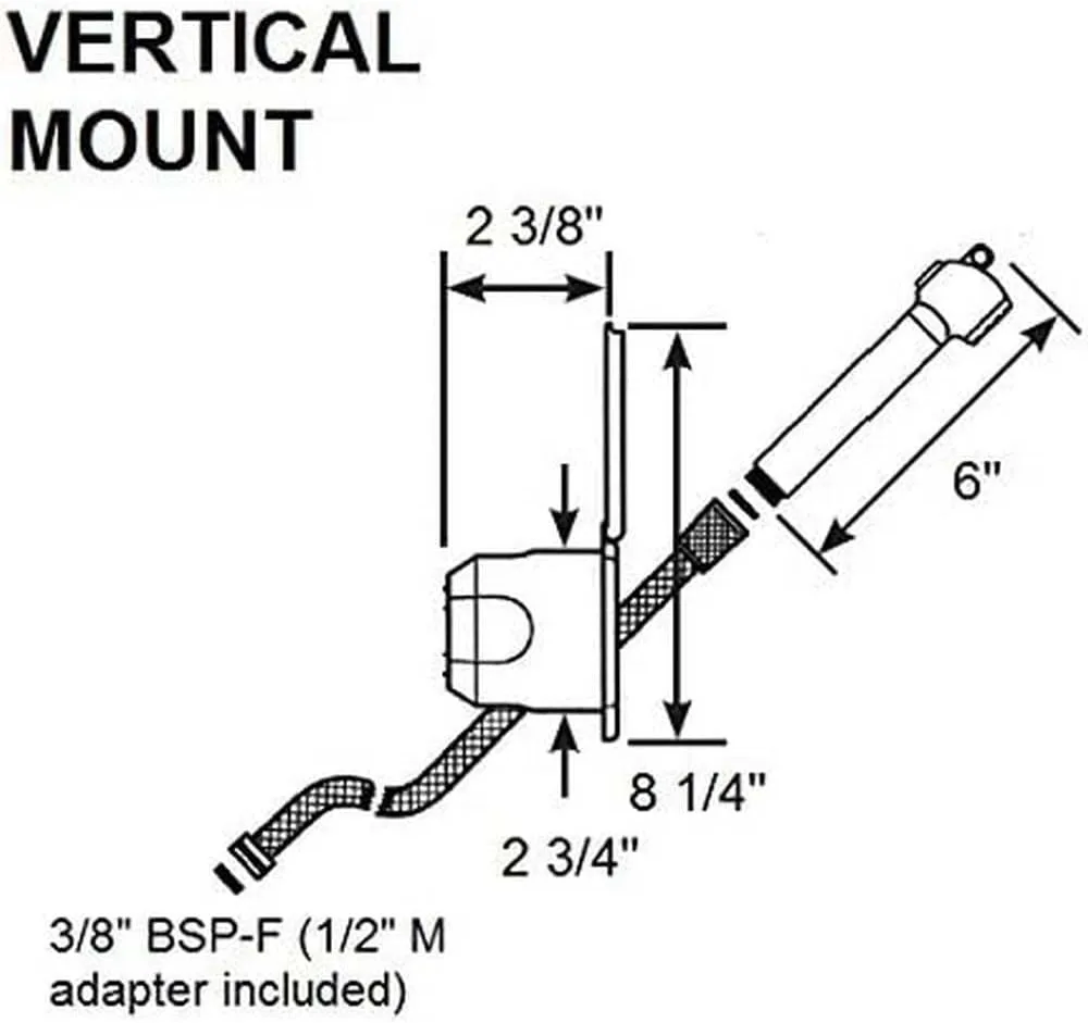 Scandvik Recessed Shower w/6' White Hose - Push-Button