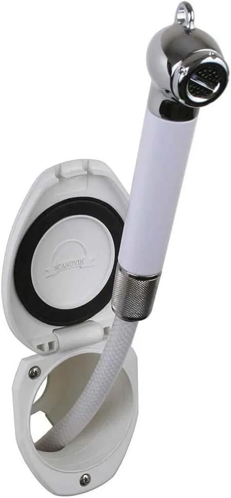 Scandvik Recessed Shower w/6' White Hose - Push-Button
