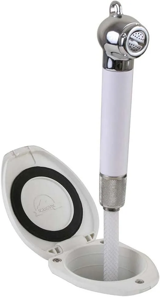 Scandvik Recessed Shower w/6' White Hose - Push-Button