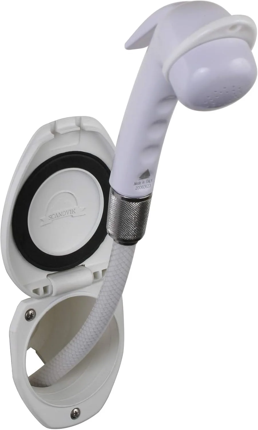 Scandvik Recessed Shower w/6' White Hose - Euro Trigger Sprayer