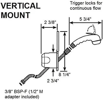 Scandvik Recessed Shower w/6' White Hose - Euro Trigger Sprayer