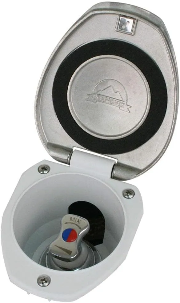 Scandvik Recessed T-Handle Mixing Valve - SS w/White Cup