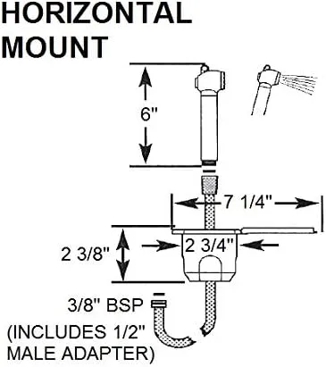 Scandvik Black & SS Recessed Transom Shower Handle/Hose - Vertical/Horizontal Mount - 6' Hose