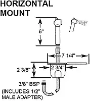Scandvik Black & SS Recessed Transom Shower Handle/Hose - Vertical/Horizontal Mount - 6' Hose