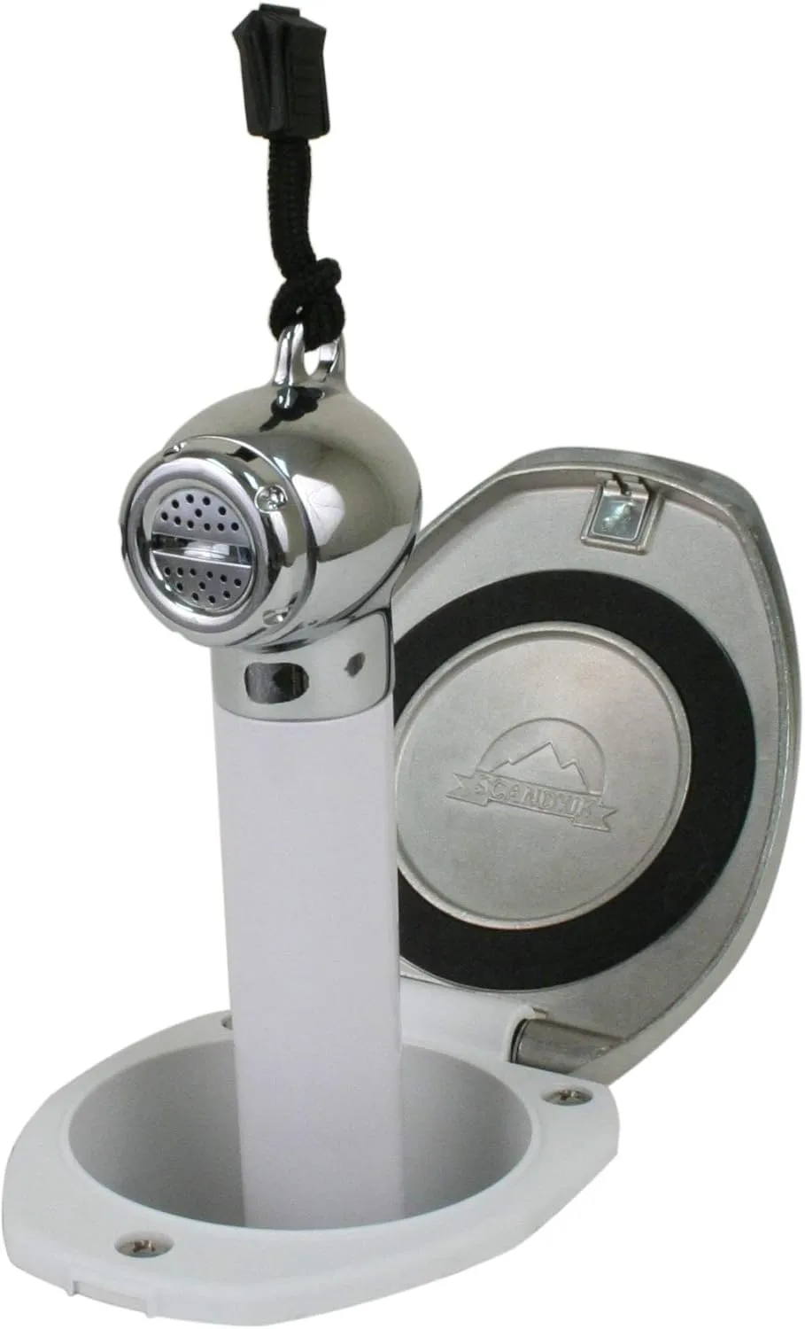 Scandvik White & SS Recessed Transom Shower Handle/Hose - Vertical/Horizontal Mount - 6' Hose