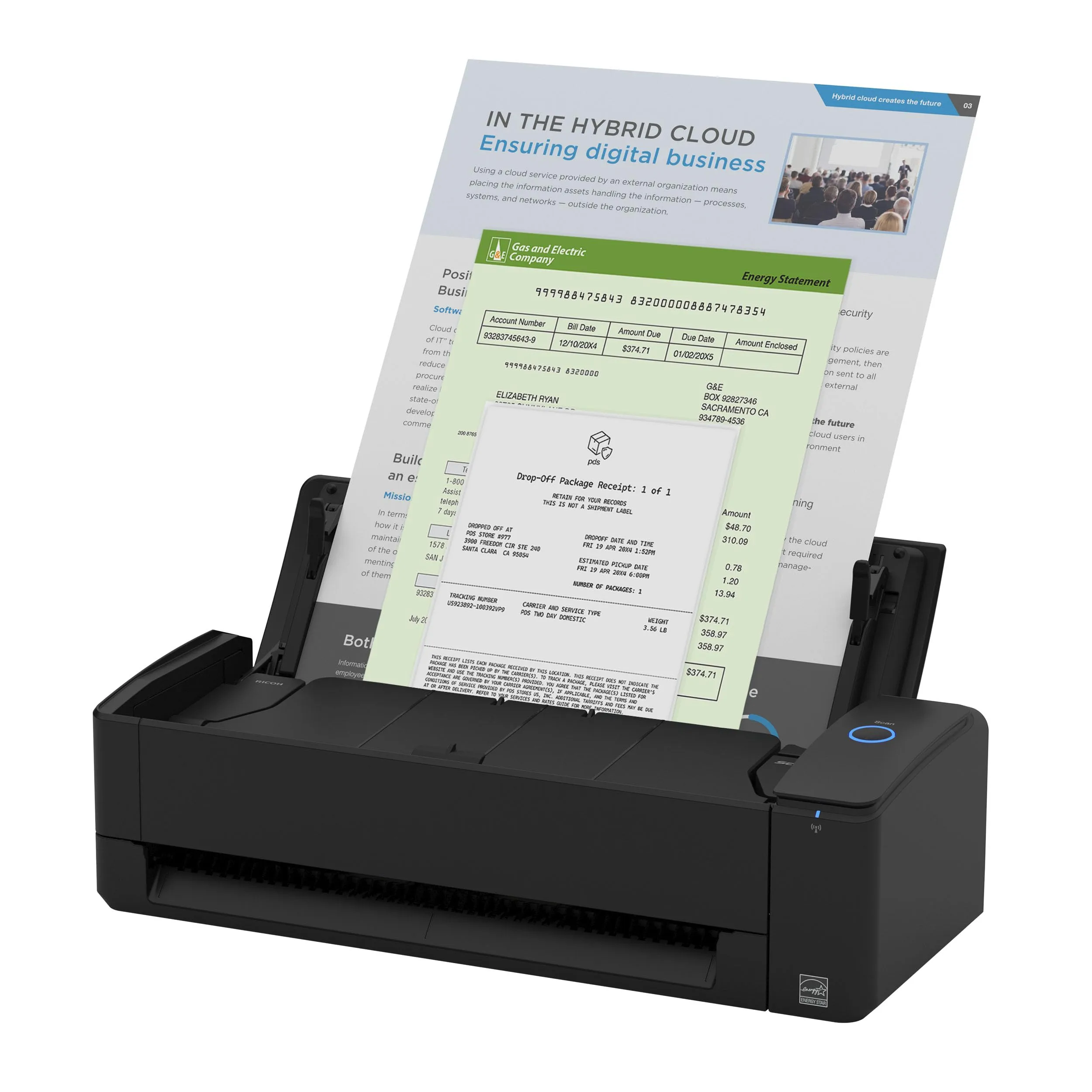 ScanSnap iX1300 Compact Wireless or USB Double-Sided Color Document, Photo & Receipt Scanner with Auto Document - Mac or PC
