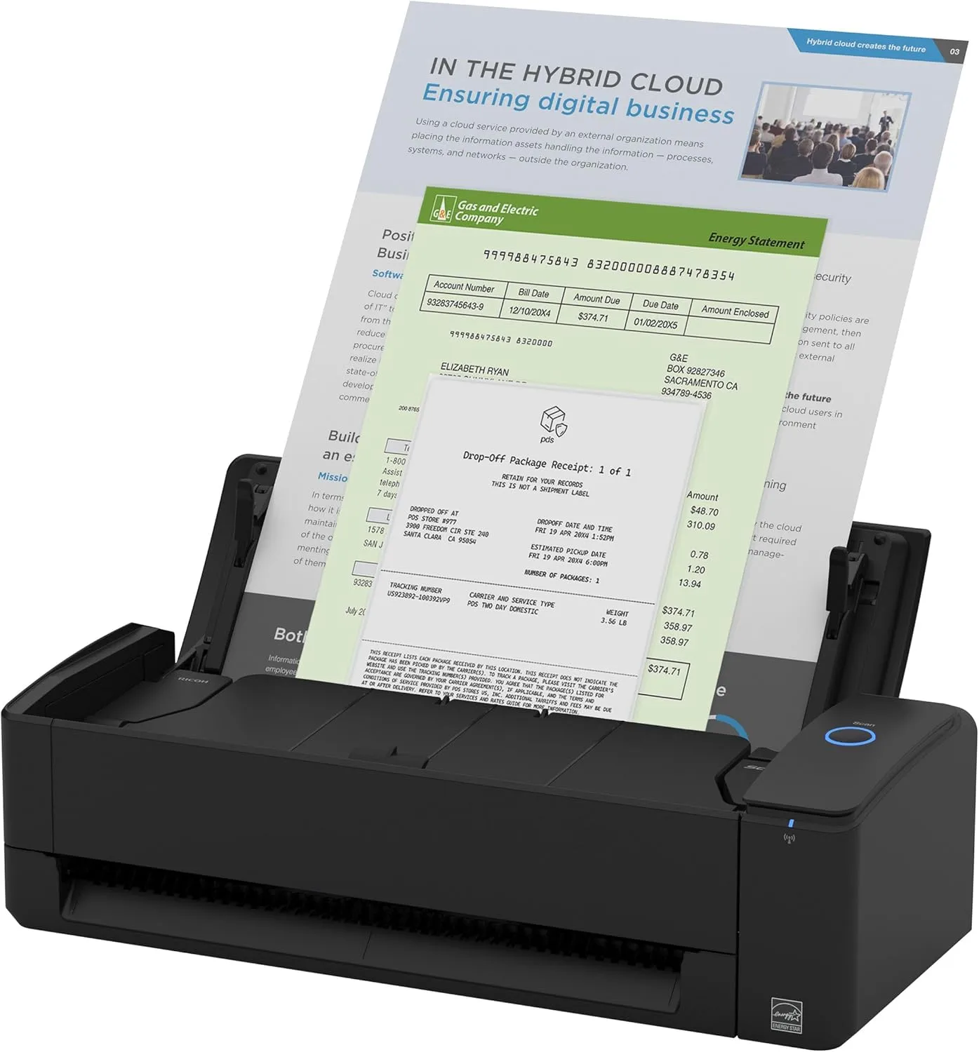 ScanSnap iX1300 Compact Wireless or USB Double-Sided Color Document, Photo & Receipt Scanner with Auto Document - Mac or PC