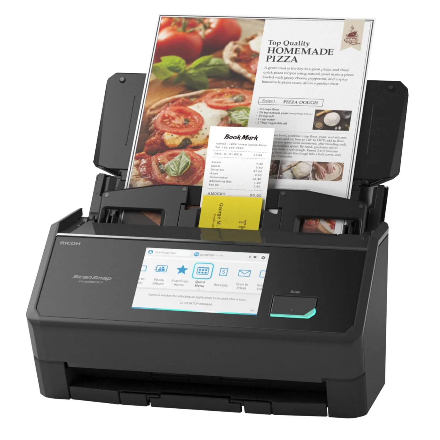 ScanSnap Wireless/USB Cloud-Enabled Document, Photo & Receipt Scanner with Touchscreen and Auto Document Feeder