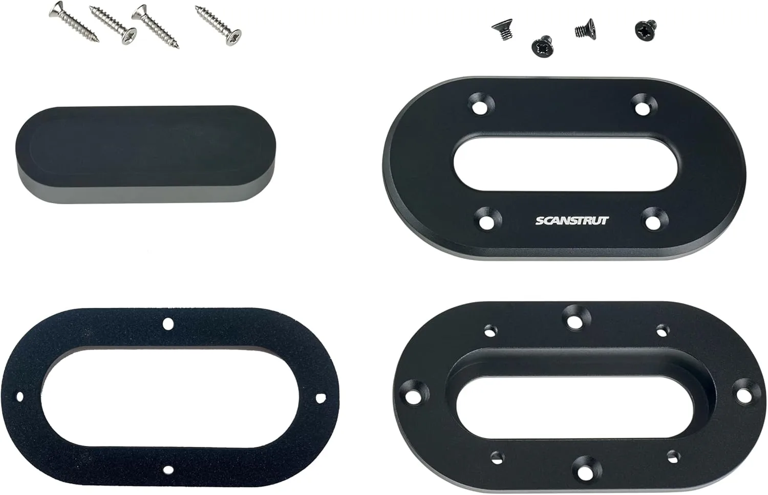 Scanstrut DS-LP-MULTI-BLK Low-Profile Multi Cable Seal, Black Anodized Aluminum — Fits Cables up to 15mm