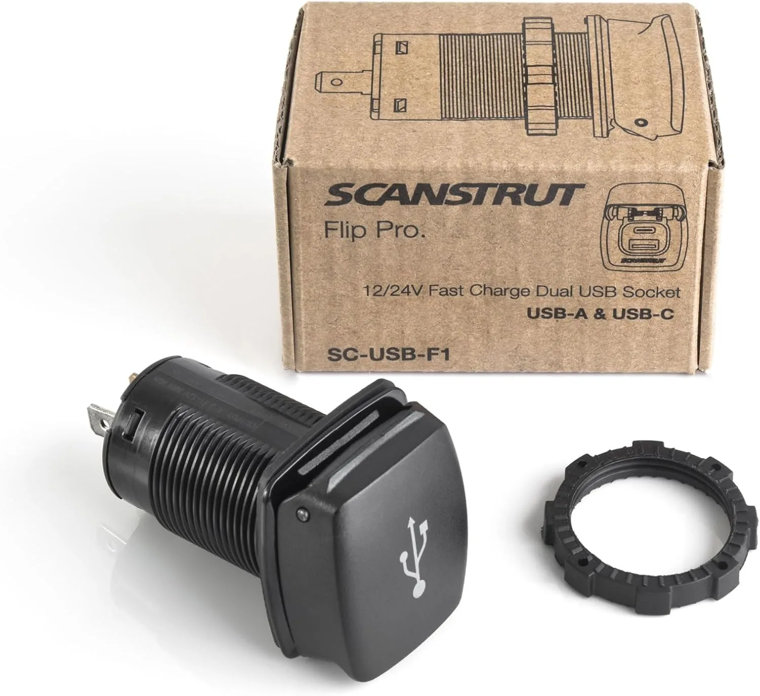 Scanstrut ROKK SC-USB-F1 Flip Pro Waterproof USB Socket - Dual Port