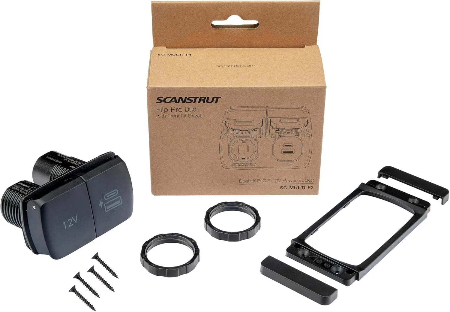 Scanstrut Flip Pro Duo - USB-A & USB-C w/12V Power Socket