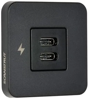 Scanstrut SC-TILE-20 Tile-Series Dual USB-C Interior Charging Socket - Black Bezel
