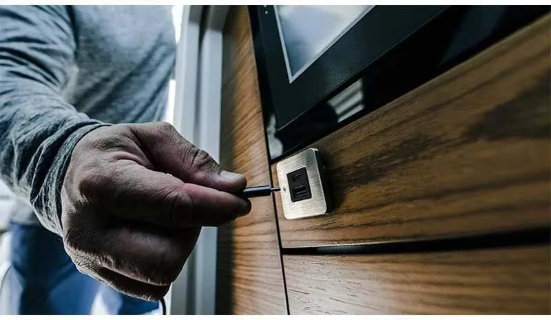 Scanstrut TILE USB-A/USB-C Interior Charging Socket - 12/24V - Stainless Steel Bezel