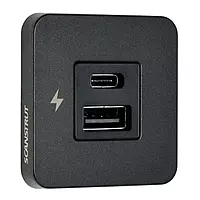 Scanstrut TILE USB-A/USB-C Interior Charging Socket - 12/24V - Black Bezel