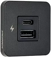 Scanstrut TILE USB-A/USB-C Interior Charging Socket - 12/24V - Black Bezel