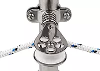 Schaefer 3 Series Stanchion Furling Lead Block with Spring, Stainless Cage, Delrin Ball Bearing Sheave,grey