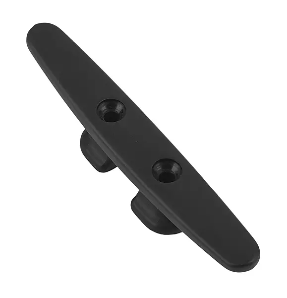 Schaefer Open Base Black Anodized Forged Aluminum Cleat fits Up to 3/8-Inch Line, 4-Inch/102mm