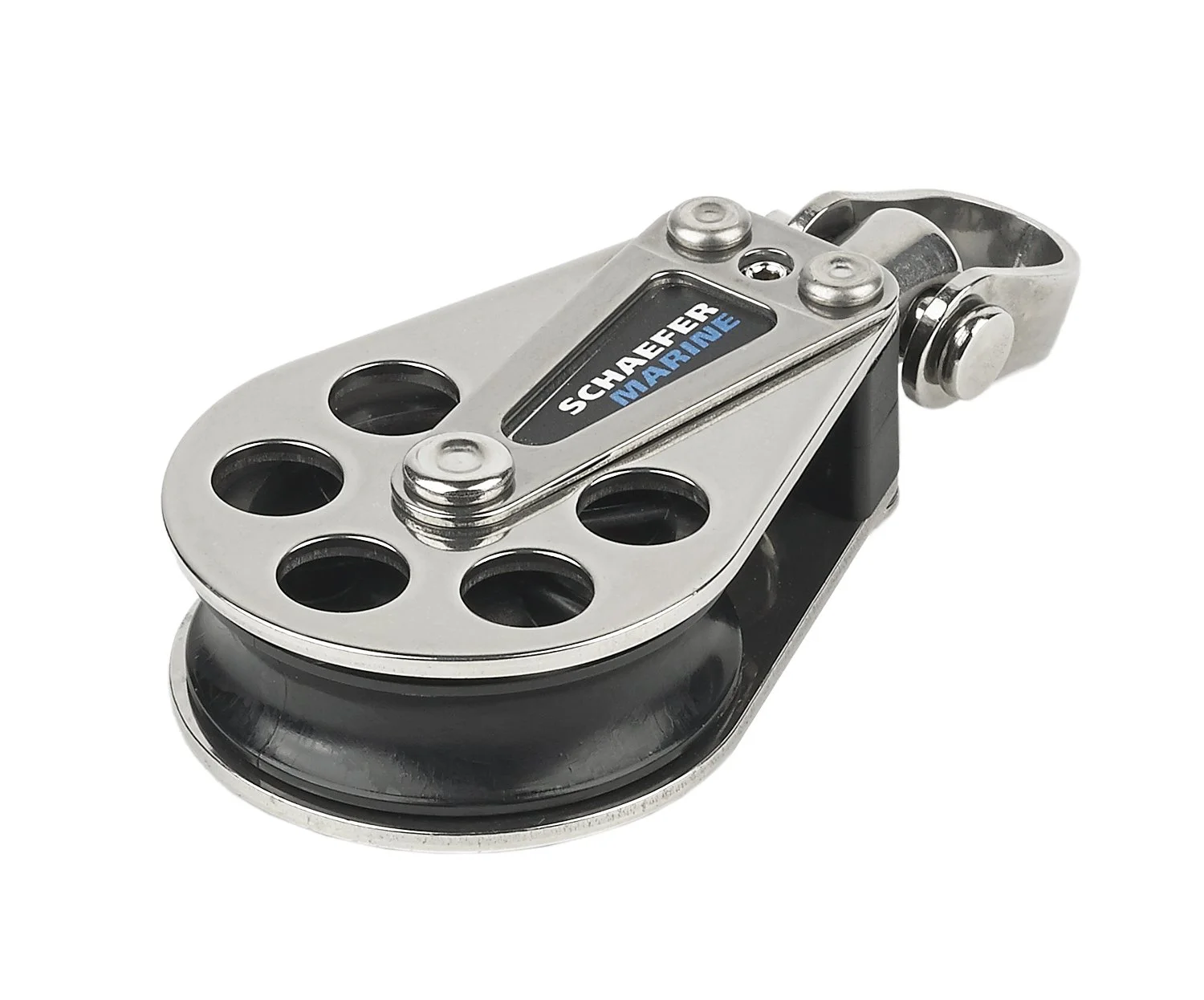 Schaefer Single 5 Series Block with Stainless Steel Cheeks and Delrin Plain Bearing Sheave,black