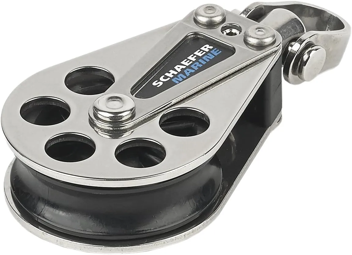 Schaefer Single 5 Series Block with Stainless Steel Cheeks and Delrin Plain Bearing Sheave,black