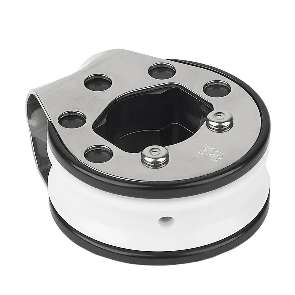 Schaefer Clear Step Furling Lead Block with Mounts Over 1-Inch/25mm Stanchions for Outside Stainless Steel Cheek