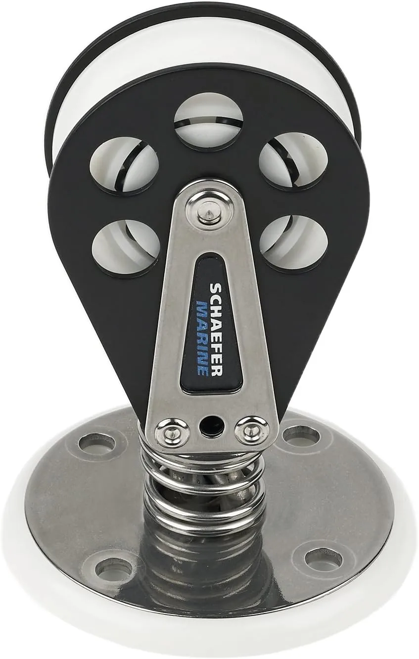 Schaefer 7 Series Stand Up Spring Block, Aluminum Cheeks, Stainless Steel Base and Delrin Ball Bearing Sheave