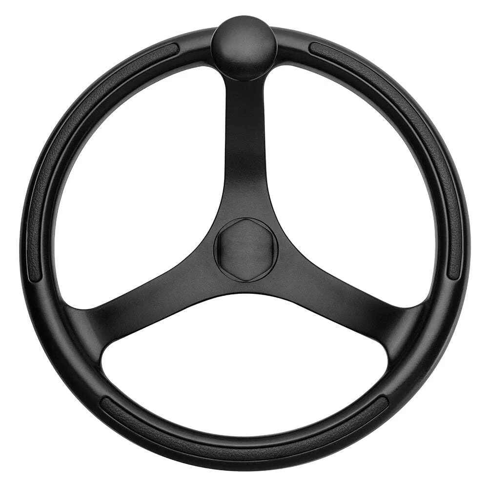 Schmitt & Ongaro Marine Products 742132BFGK Schmitt & Ongaro Primus Wheel 13.5 Black 3/4 Tapered Shaft withknob Finger Grips