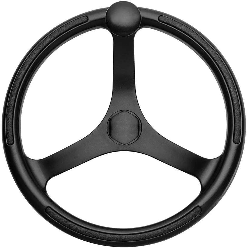 Schmitt & Ongaro Marine Products 742132BFGK Schmitt & Ongaro Primus Wheel 13.5 Black 3/4 Tapered Shaft withknob Finger Grips