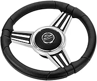 Schmitt & Ongaro PU30 14" Wheel - Chrome Cap & Spoke Inserts - Black Spokes - 3/4" Tapered Shaft