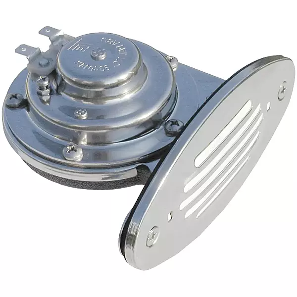 Schmitt Marine Mini Stainless Steel Single Drop-In Horn w/Stainless Steel Grill - 12V Low Pitch