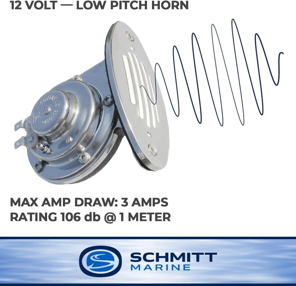 Schmitt Marine Mini Stainless Steel Single Drop-In Horn w/Stainless Steel Grill - 12V Low Pitch