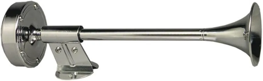Schmitt Marine Deluxe All-Stainless Shorty Single Trumpet Horn - 12V