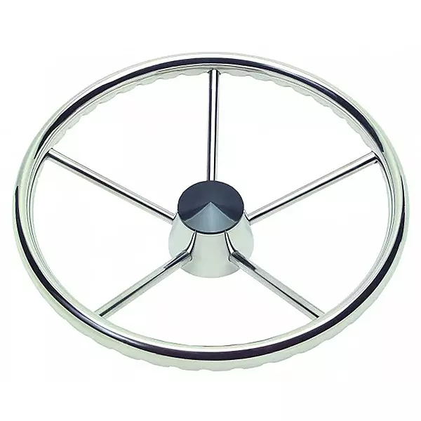 Schmitt Marine 170 Finger Grip Destroyer 5-Spoke 13.5" Stainless Steel Cap 3/4" Tapered Shaft w/Knob