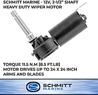 Schmitt Marine Heavy Duty 2-Speed Wiper Motor - 2.5" Shaft - 12V