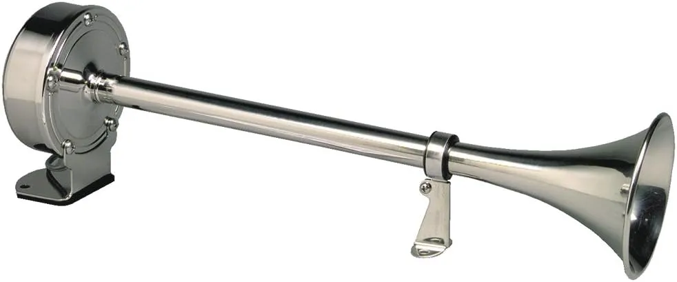 Schmitt Marine Deluxe All-Stainless Single Trumpet Horn - 12V